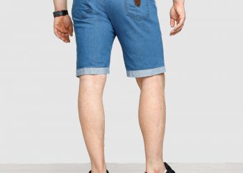 krótkie spodenki męskie z podwiniętymi nogawkami