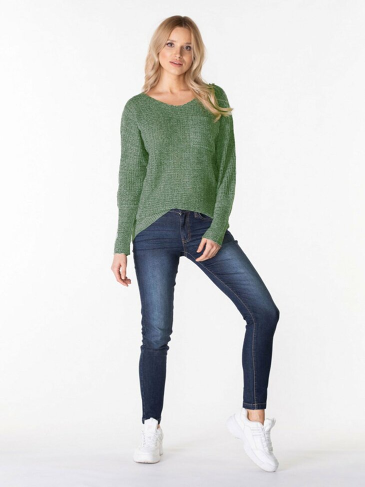 modny sweter damski zielony