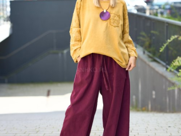 Spodnie sztruksowe Bresco Bordowe